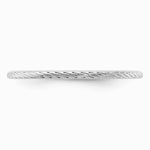 14K White Gold 1.2mm Twisted Wire Pattern Stackable Band - Product Photo