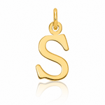 14ky Cutout Letter S Initial Pendant - Lifestyle View