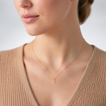 14ky Cutout Letter S Initial Pendant - Model Shot