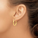 14K Yellow Gold 2x3mm Square Tube Hoops - Product Photo