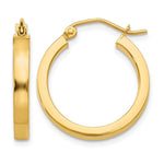 14K Yellow Gold 2x3mm Square Tube Hoops - Product Photo
