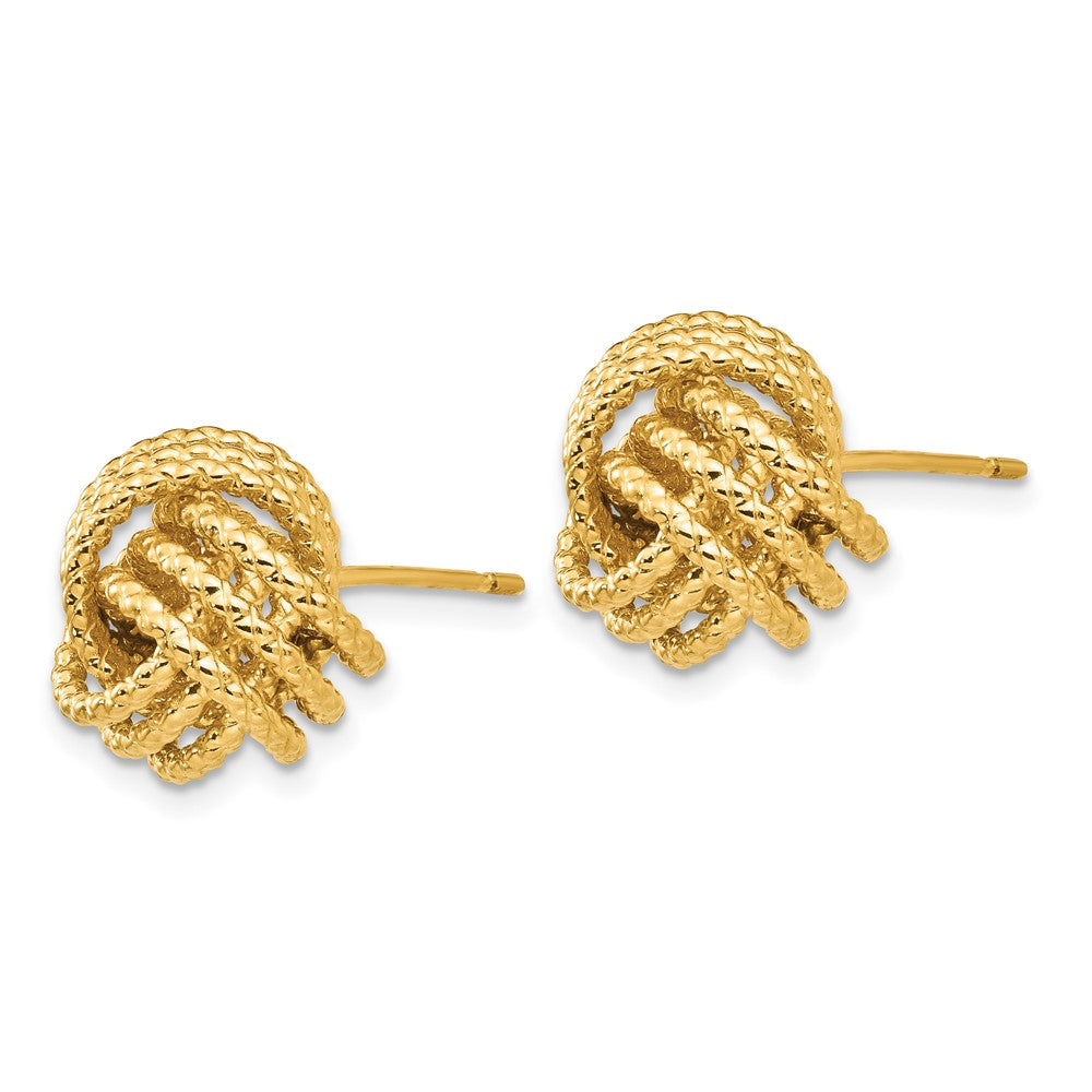 14k Polished & Twisted Love Knot Post Earrings - Product Photo