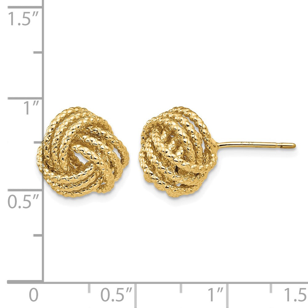 14k Polished & Twisted Love Knot Post Earrings - Product Photo