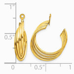 14K Yellow Gold Polished Hoop Earring Jackets - Product Photo