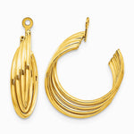 14K Yellow Gold Polished Hoop Earring Jackets - Product Photo