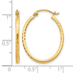 10K Yellow Gold Diamond-Cut Hinged Hoop Earrings - Product Photo