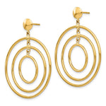 14k Fancy Circle Dangle Post Earrings - Product Photo