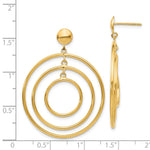 14k Fancy Circle Dangle Post Earrings - Product Photo