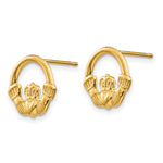 14k Claddagh Post Earrings - Product Photo