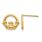 14k Claddagh Post Earrings - Product Photo
