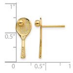 14k Tennis Racquet w/Ball Post Earrings - Product Photo