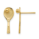 14k Tennis Racquet w/Ball Post Earrings - Product Photo