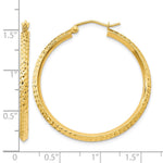 14K Knife Edge Diamond-cut Hollow Hoop Earrings - Product Photo