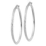 14K WG Knife Edge Diamond-cut Hollow Hoop Earrings - Product Photo