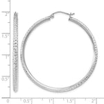 14K WG Knife Edge Diamond-cut Hollow Hoop Earrings - Product Photo