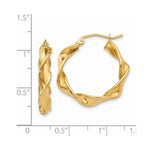 14k 4.00mm Twisted Hoop Earrings - Product Photo