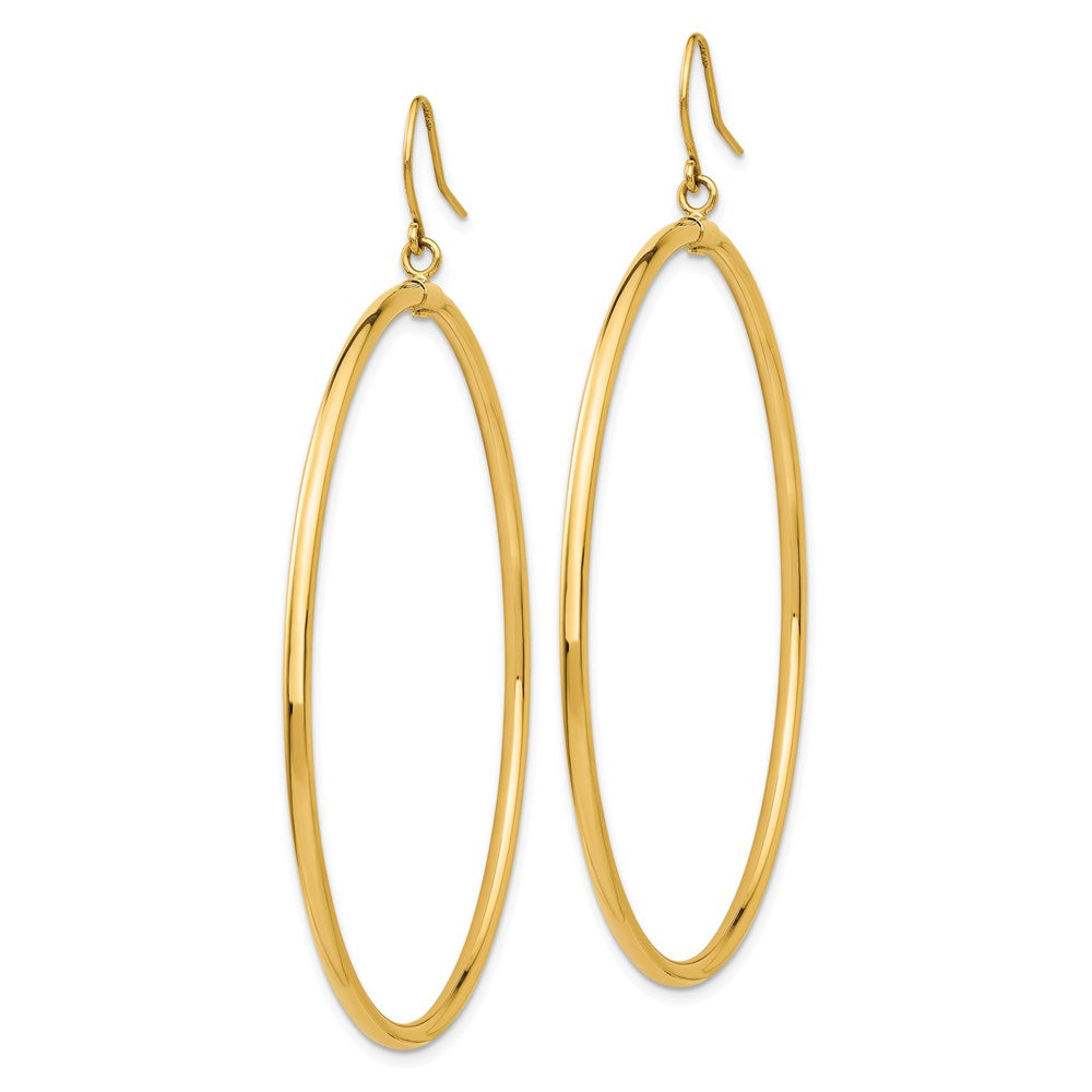 14k Tube Hoop Dangle Earrings - Product Photo
