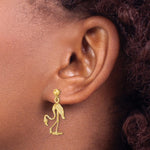 14K 3-D Flamingo Dangle Earrings - Product Photo
