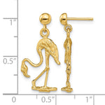 14K 3-D Flamingo Dangle Earrings - Product Photo