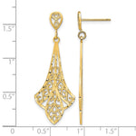 14K D/C Filigree Dangle Post Earrings - Product Photo