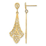 14K D/C Filigree Dangle Post Earrings - Product Photo
