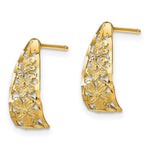 14K D/C Flower J-Hoop Post Earrings - Product Photo