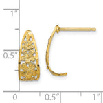 14K D/C Flower J-Hoop Post Earrings - Product Photo