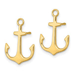 14K Polished  2-D Anchor Post Earrings - Product Photo