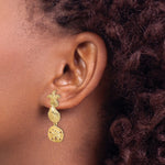 14K Starfish, Shell ,Sand Dollar Dangle Earrings - Product Photo