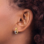 14K W/ Rhodium Dolphin Dangle Earrings - Product Photo