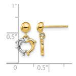 14K W/ Rhodium Dolphin Dangle Earrings - Product Photo