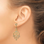 14K w/Rhodium D/C Chandelier Style Dangle Earrings - Product Photo