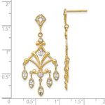 14K w/Rhodium D/C Chandelier Style Dangle Earrings - Product Photo