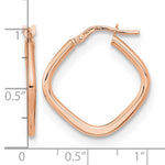 14K Rose Gold Polished Square Hoops - Product Photo