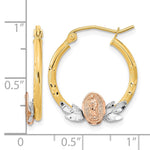 14K Tri-color Guadalupe Hoop Earrings - Product Photo