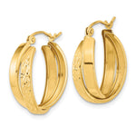 14k Polished Diamond-cut Twist Hoop Earrings - Product Photo