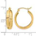 14k Polished Diamond-cut Twist Hoop Earrings - Product Photo