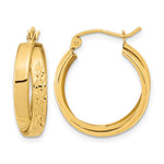 14k Polished Diamond-cut Twist Hoop Earrings - Product Photo