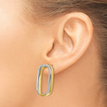 14k Two-Tone Fancy Versatile Rectangle Post Earrings - Product Photo