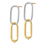 14k Two-Tone Fancy Versatile Rectangle Post Earrings - Product Photo