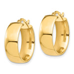 14K Yellow Gold High Polished 7mm Hoop Earrings - Product Photo