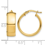 14K Yellow Gold High Polished 7mm Hoop Earrings - Product Photo