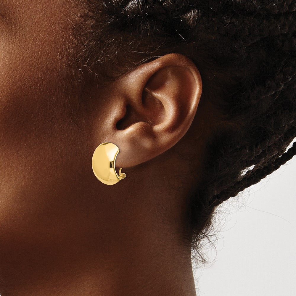 14K Polished Omega Back Earrings - Product Photo