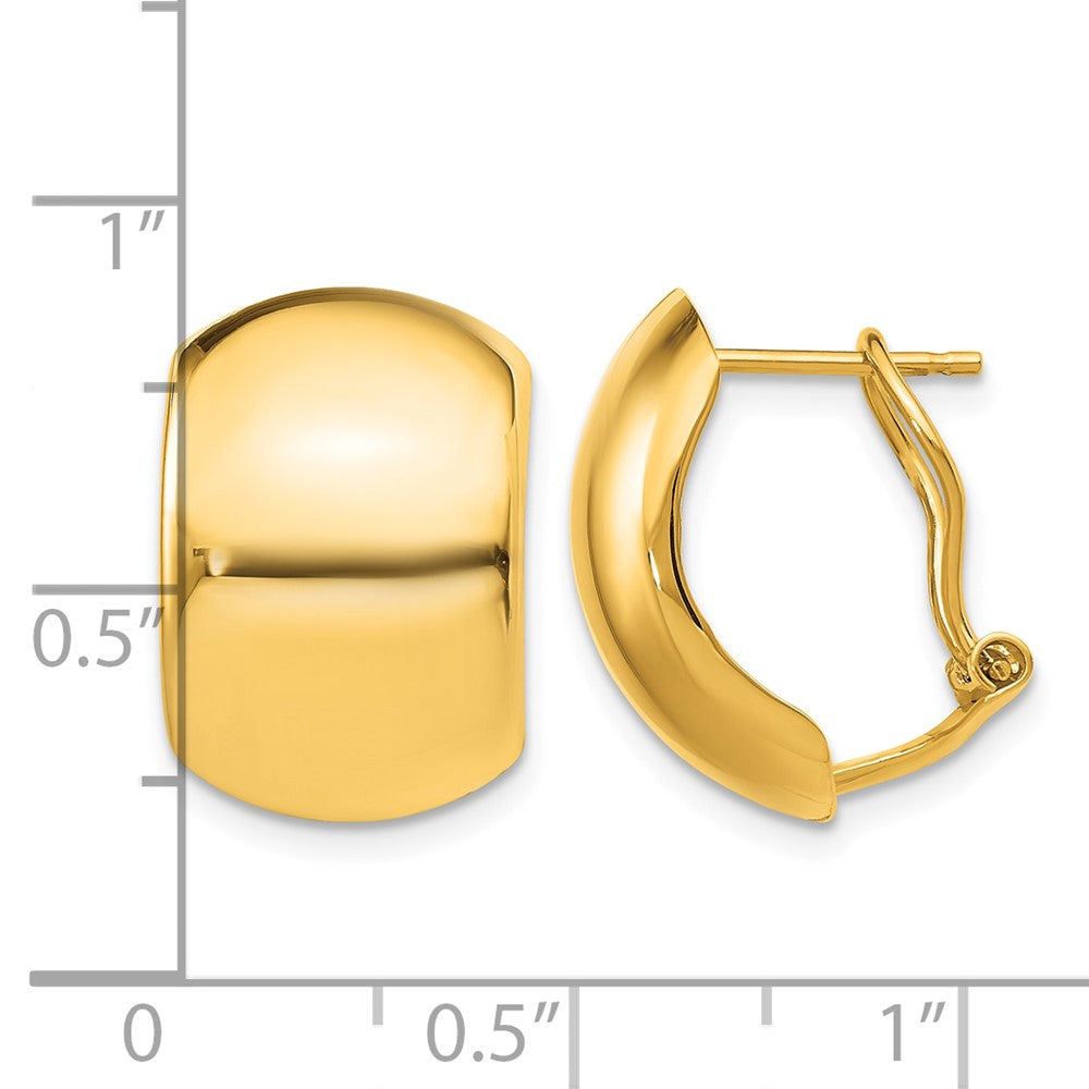 14K Polished Omega Back Earrings - Product Photo