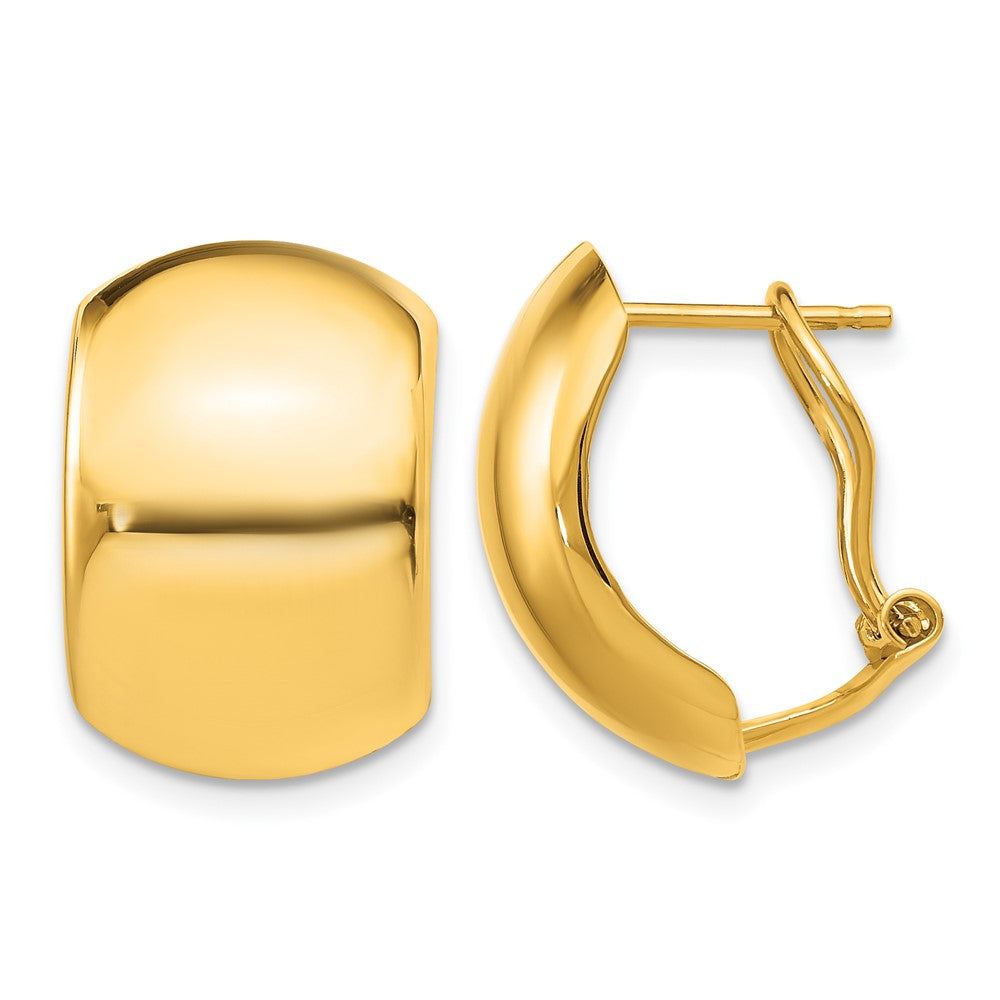 14K Yellow Gold Polished Omega Back Earrings
