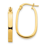 14K 3x2mm Oval Hoop Earrings - Product Photo
