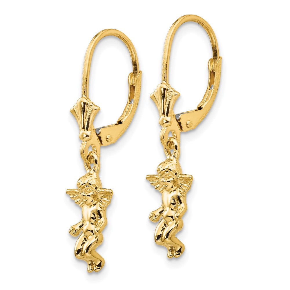 14k Angel Leverback Earrings - Product Photo
