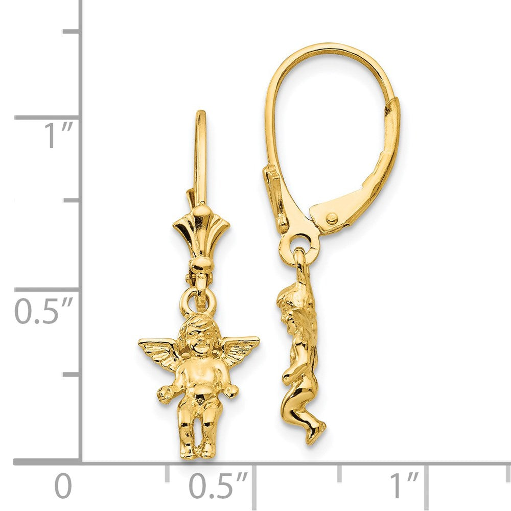 14k Angel Leverback Earrings - Product Photo