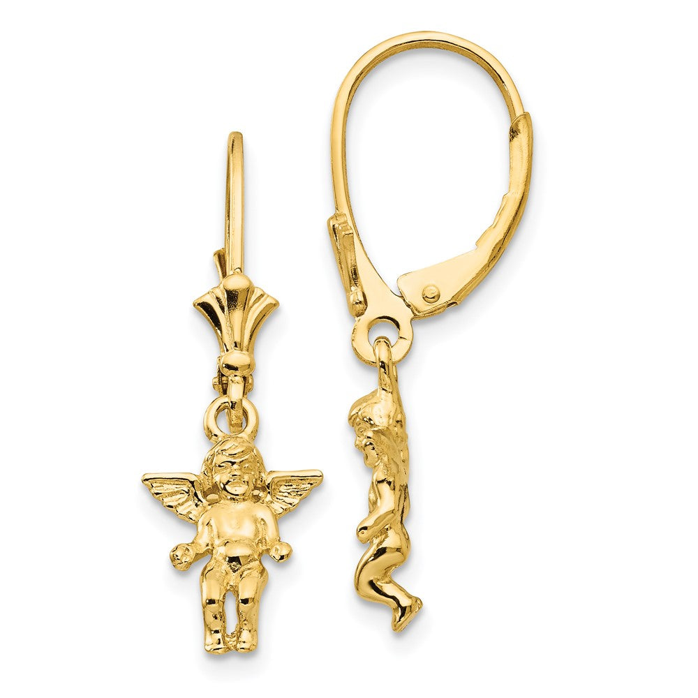 14k Angel Leverback Earrings - Product Photo