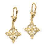 14K Yellow Gold Small Celtic Eternity Knot Leverback Earrings - Product Photo